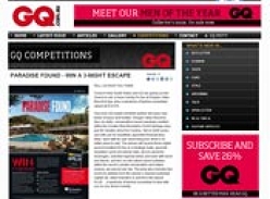GQ Paradise Found Competition - Win A 3 Night Escape