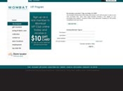 Become a Wombat VIP Member for a $10 Gift Card