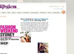 Win 2 tickets to Fashion Weekend Sydney  13 to 16th May 2010
