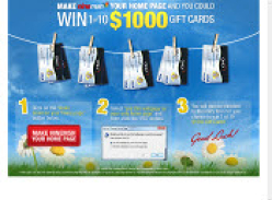 Make ninemsn your Homepage to Win 1 of 10 $1000 Gift Cards!