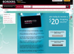 Become a Borders V.I.P and receive a $20 Shopping Voucher