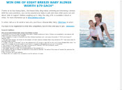 My Child Magazine - Win 1 of 8 Breeze Baby Slings