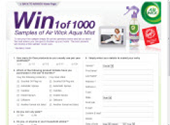 Win 1 of 1000 Airwick Aquamist Samples