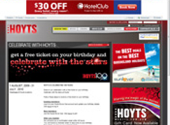 Hoyts Giveaway - Free Movie Ticket on your Birthday
