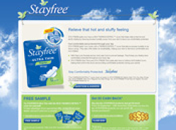 Stayfree Ultra Thin - Free Sample and Cash Back Offer