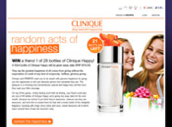 Win a Friend 1 of 28 bottles of Clinique Happy