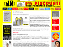 Save 5% on all Gift Cards Purchased at JB HI-FI Online