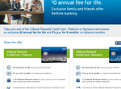 Citibank Signature Card No Annual Fee for Life