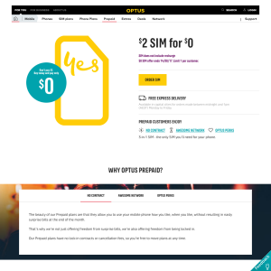 Free $2 Optus Sim (Including Delivery)