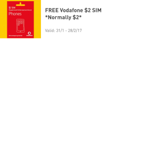 Free $2 Vodafone SIM 
