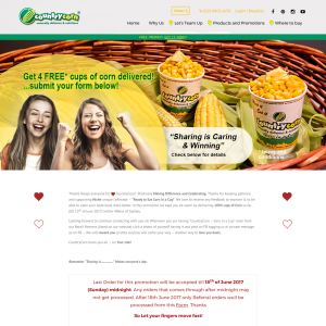 Free 4 Cups of Corn Delivered
