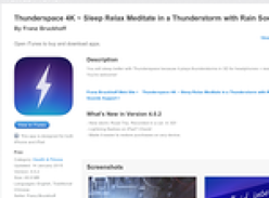 Free App: Thunderspace 4K ~ Sleep Relax Meditate in a Thunderstorm with Rain Sounds