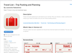 Free App: Travel List - Trip Packing and Planning