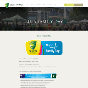 Free Bupa Cricket Family Day MCG