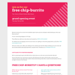 Free Chip Burrito @ Salsas 7th July 