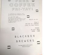 Free Coffee at Blackbox Brewers 