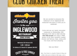 Free dinner of slow rotisserie cooked chicken and famous chips