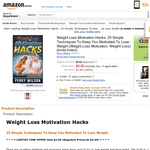 Free eBook: Weight Loss Motivation Hacks: 25 Simple Techniques To Keep You Motivated To Lose Weight (Weight Loss Motivation, Weight Loss) [Kindle Edition]