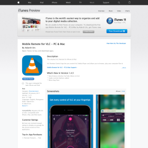 Free iOS App Premium Features: Mobile Remote for VLC - PC & Mac