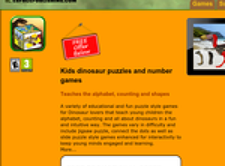 Free Kids dinosaur puzzles and number games