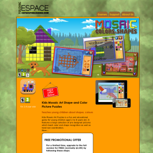 Free Kids Mosaic Art Shape and Color Picture Puzzles