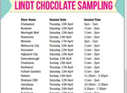 Free Lindt Chocolate Sampling