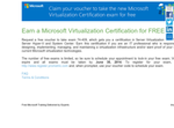 Free Microsoft Virtualization 2 Certification Exam (Normally $206)