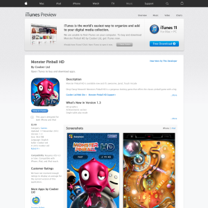 Free Monster Pinball HD App