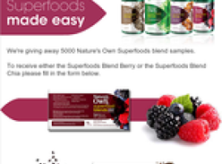 Free Nature's Own Superfoods blend samples