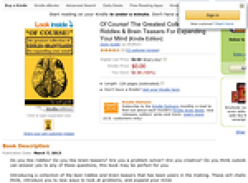Free Of Course! The Greatest Collection of Riddles & Brain Teasers For Expanding Your Mind [Kindle Edition]