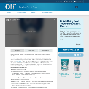 Free Oli6 Dairy Goat Toddler Milk Drink Sachet