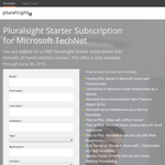 Free Pluralsight Starter Subscription for Microsoft TechNet