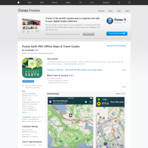 Free Pocket Earth PRO Offline Maps & Travel Guides