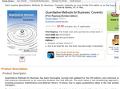 Free Quantitative Methods for Business: Coventry [Print Replica] [Kindle Edition]