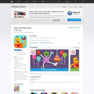 Free Sago Mini Robot Party App