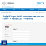 Free sample of Nestle NAN 3 Toddler Milks