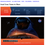 Free Send Your Name to Mars on NASA Orion Flight