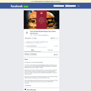 Free Smoked Brisket Burger Day