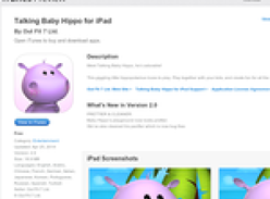 Free Talking Baby Hippo for iPad