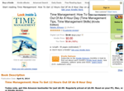 Free Time Management: How To Get 12 Hours Out Of An 8 Hour Day (Time Management Tips, Time Management Skills) [Kindle Edition]