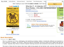 Free What Am I? - A Collection Of Traditional Word Riddles - VOLUME ONE [Kindle Edition]
