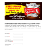Redheads Free Wrapped Firelighter Sample