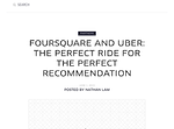 Take an Uber To a Foursquare Recommendation For Free!