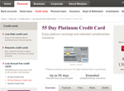 Westpac 55 Day and 55 Day Platinum Credit Card - Free for Lifetime